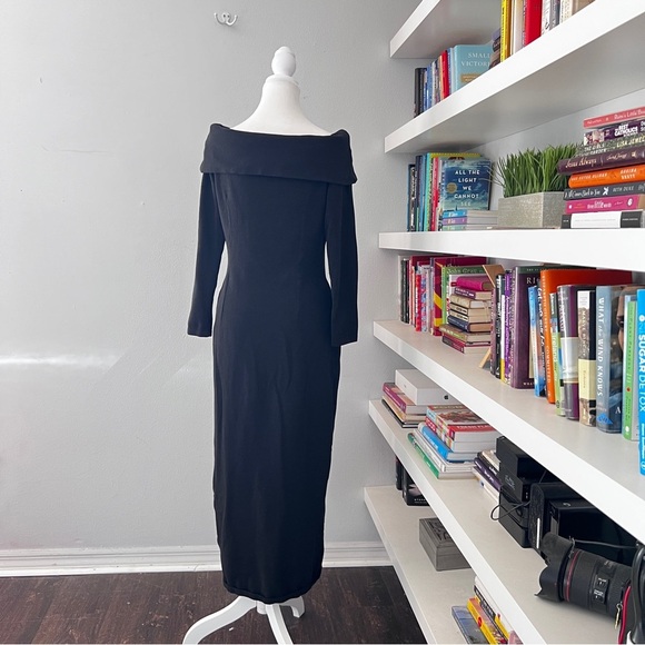 Peruvian Connection Black Delilah off shoulder Sheath Dress Sz small - Picture 6 of 12